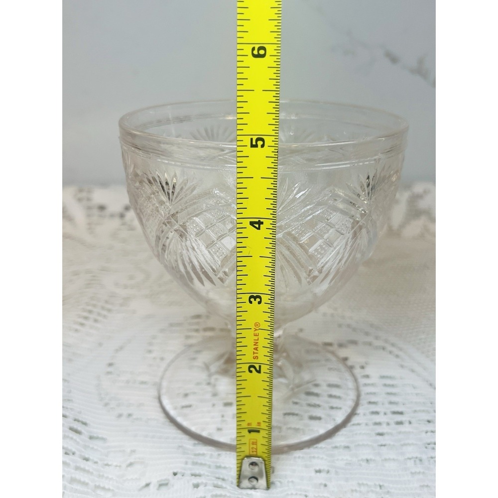 Antique 1800s Buttermilk Glass Goblet Open Sugar Bowl Diamond Starburst - Picture 6 of 7
